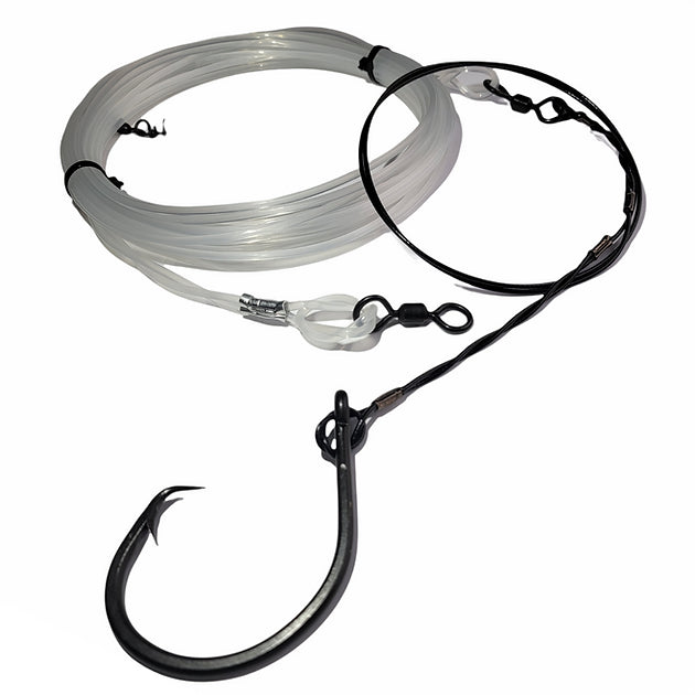SFWW 45' LBSF Leader w/ 24/0 Hook for Shark Fishing – Terra Firma Tackle SFWW 45' LBSF Leader w/ 24/0 Hook for Shark Fishing – Terra Firma Tackle