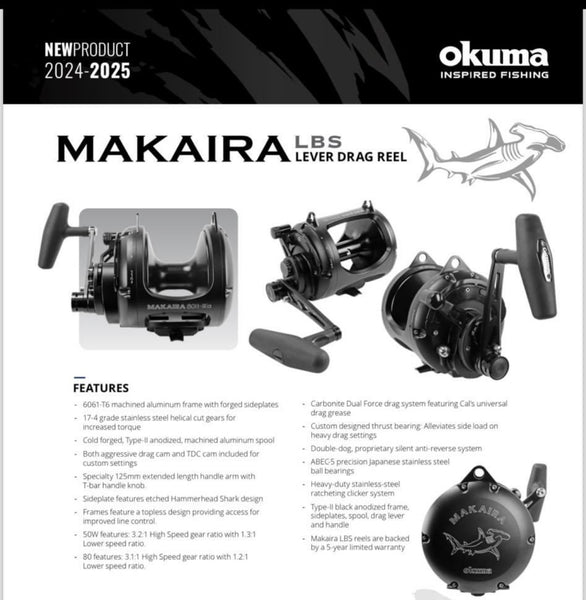 Okuma Makaira LBS Lever Drag Reels (pre-order)