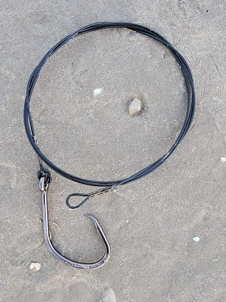 Castable 3' Shark Fishing Leader Rig ~ 12/0 Mustad Circle Hook