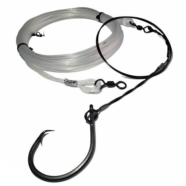 SFWW 45' LBSF Leader w/ 24/0 Hook for Shark Fishing Terra Firma Tackle SFWW 45' LBSF Leader w/ 24/0 Hook for Shark Fishing Terra Firma Tackle